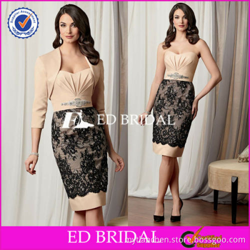 M1820 Two Piece Satin Jacket Beading Lace Bottom Formal Dress Mother Of Bride Dress